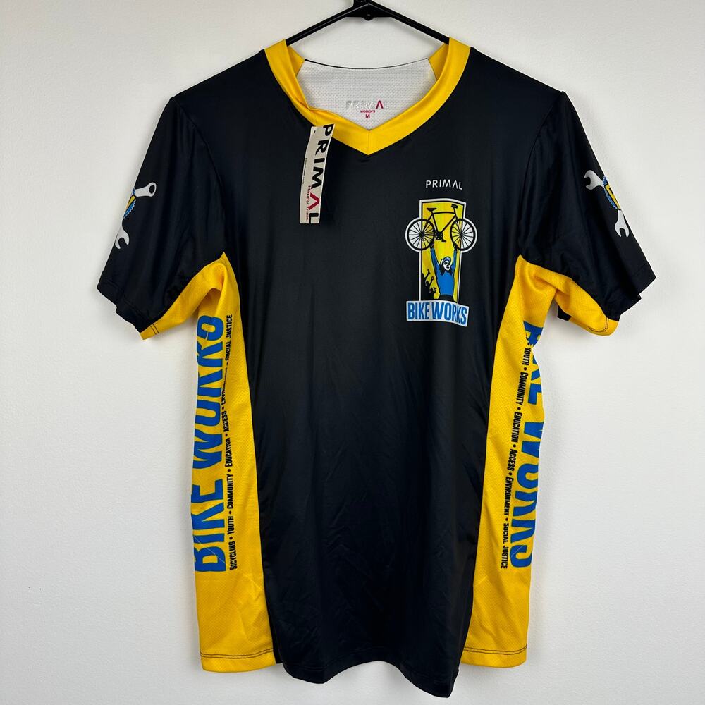NWT Primal Wear Womens Cycling Bike Short Sleeve Black/Yellow MTB Jersey Medium